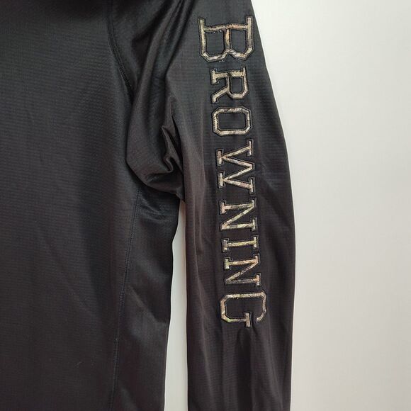 Browning 1/4-Zip Sweatshirt Men's Size XL Black Embroidered Logo Mock Neck - Picture 9 of 11